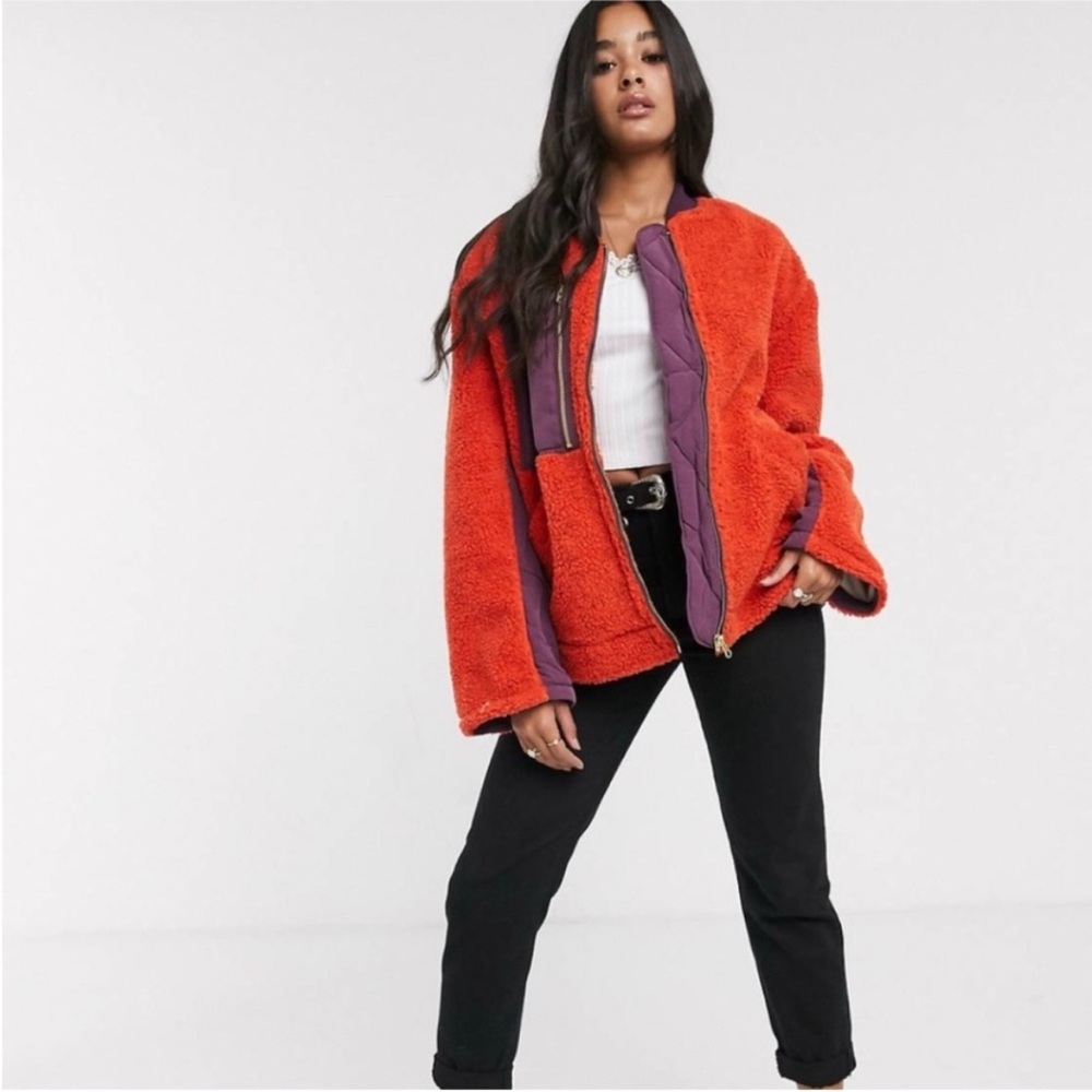 Free People Rivington Sherpa Jacket Full Zip Size Small